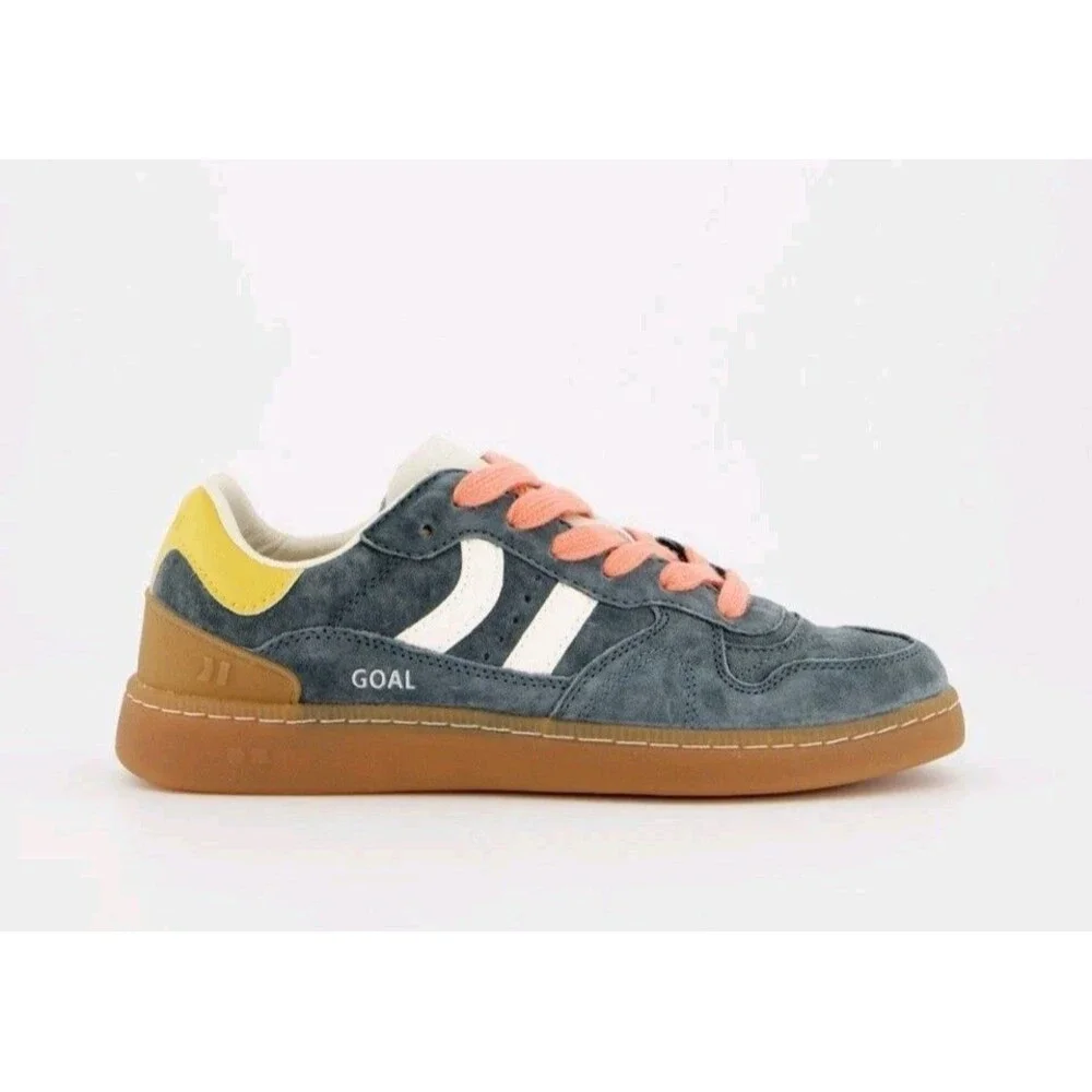 Coolway Goal Blue Coral Yellow Suede Shoes Sneakers Women's Size 10 - Picture 1 of 12